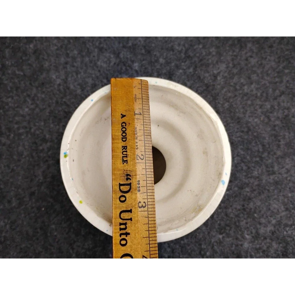 Vintage Ceramic Pillar Candle Holder Base Stand Pedestal Riser Speckled